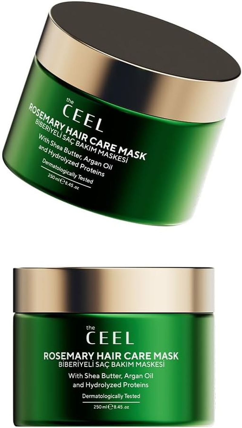 CEEL Rosemary Hair Care Mask with Shea Butter, Argan Oil and Hydrolyzed Proteins, Dermatologically Tested Deep Conditioning Treatment, 250Ml image number 4
