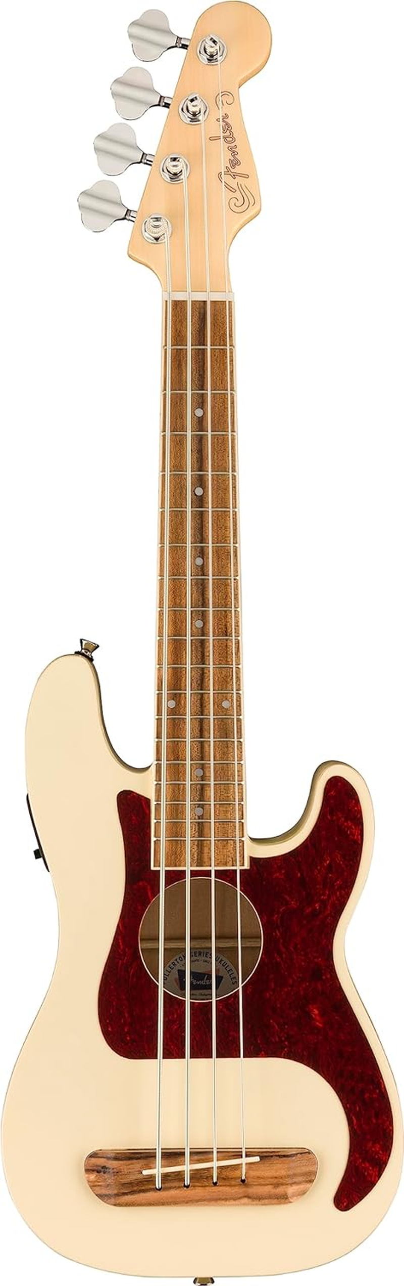 Fender Fullerton Precision Bass&reg; Uke, Walnut Fingerboard, Tortoiseshell Pickguard, Olympic White