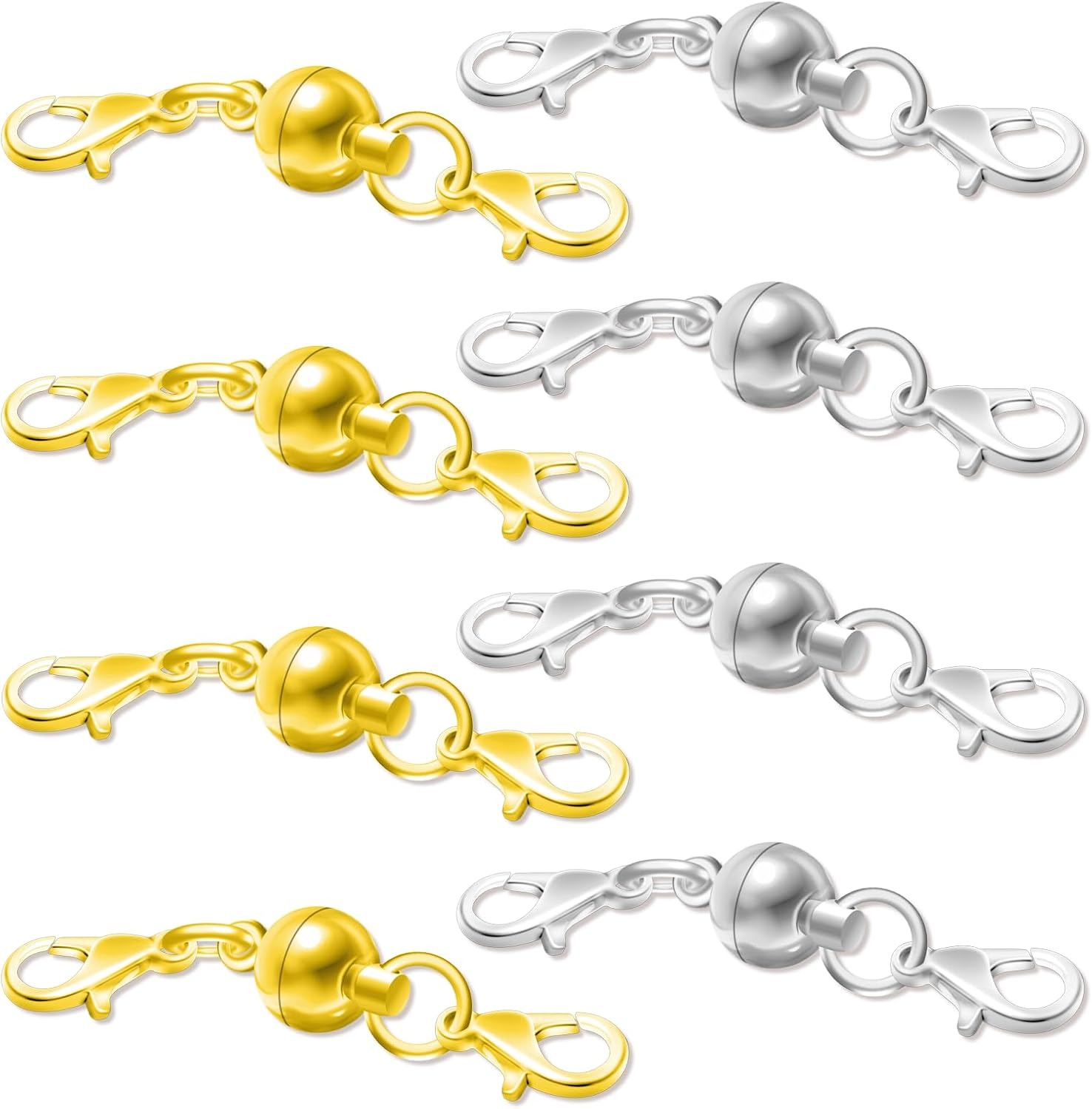 HAIKING Connector Clasp, 6 PCS Golden & Silver Magnetic Lobster Clasp for Jewelry Making (4 Cm/1.57 In) image number 5