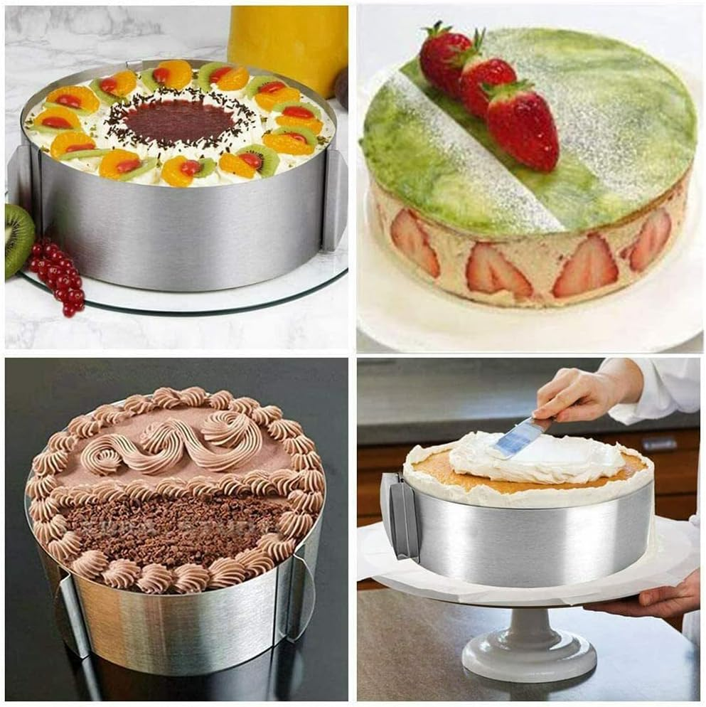 6In-12In Cake Mold round Adjustable Stainless Steel Baking Cake Ring for Mousse image number 6