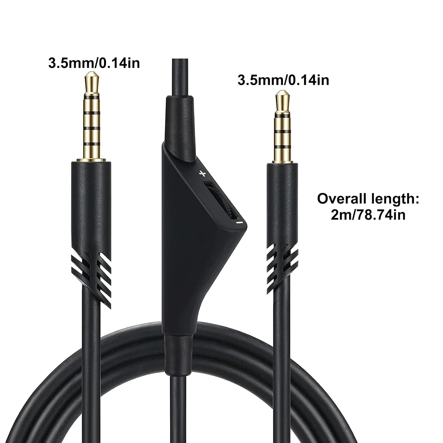 2M Replacement Headset Cable with Volume Control, Gaming Headsets Cord, Compatible with Astro A40TR, A40, A10 image number 1