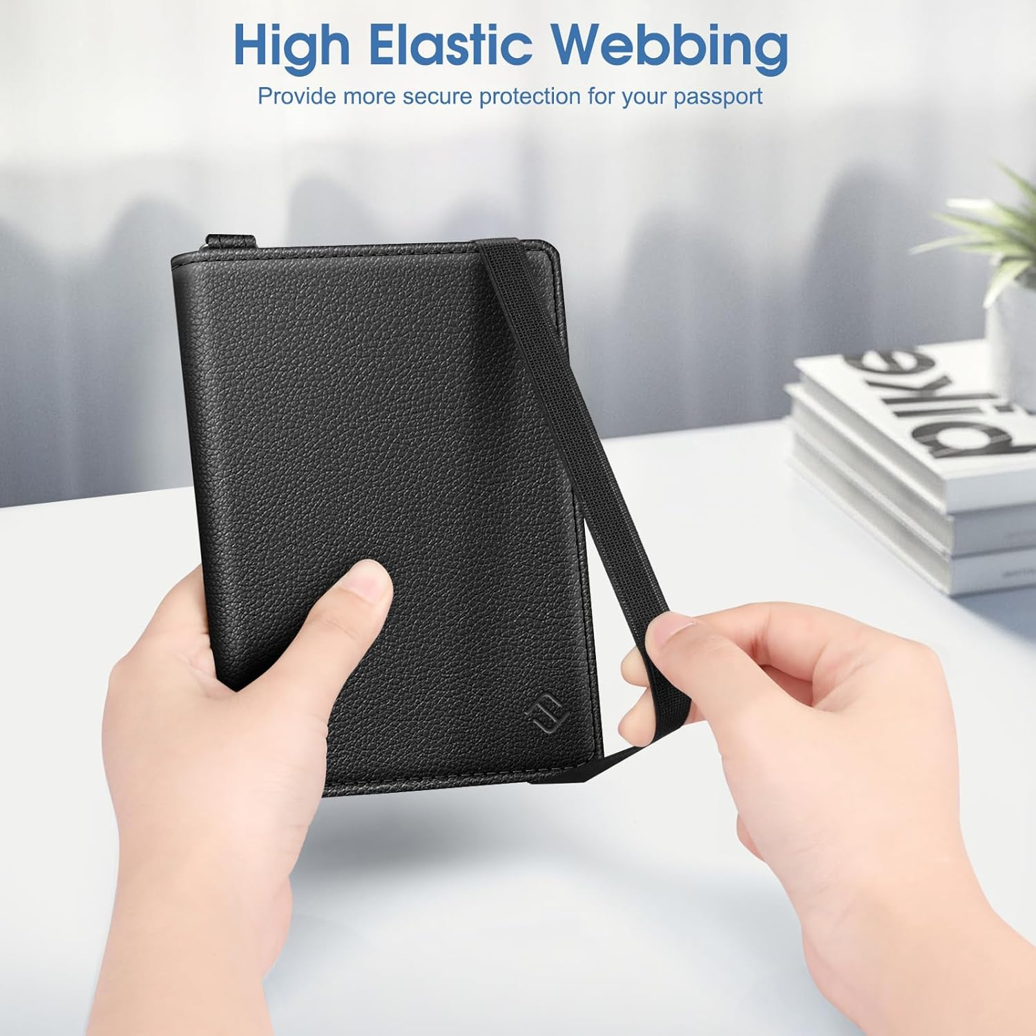 Fintie Passport Holder with Airtag Holder, Slim Travel Wallet RFID Blocking Passport Cover Protector Essentials with Credit Card Slots for Women/Men, Black, Classic image number 5