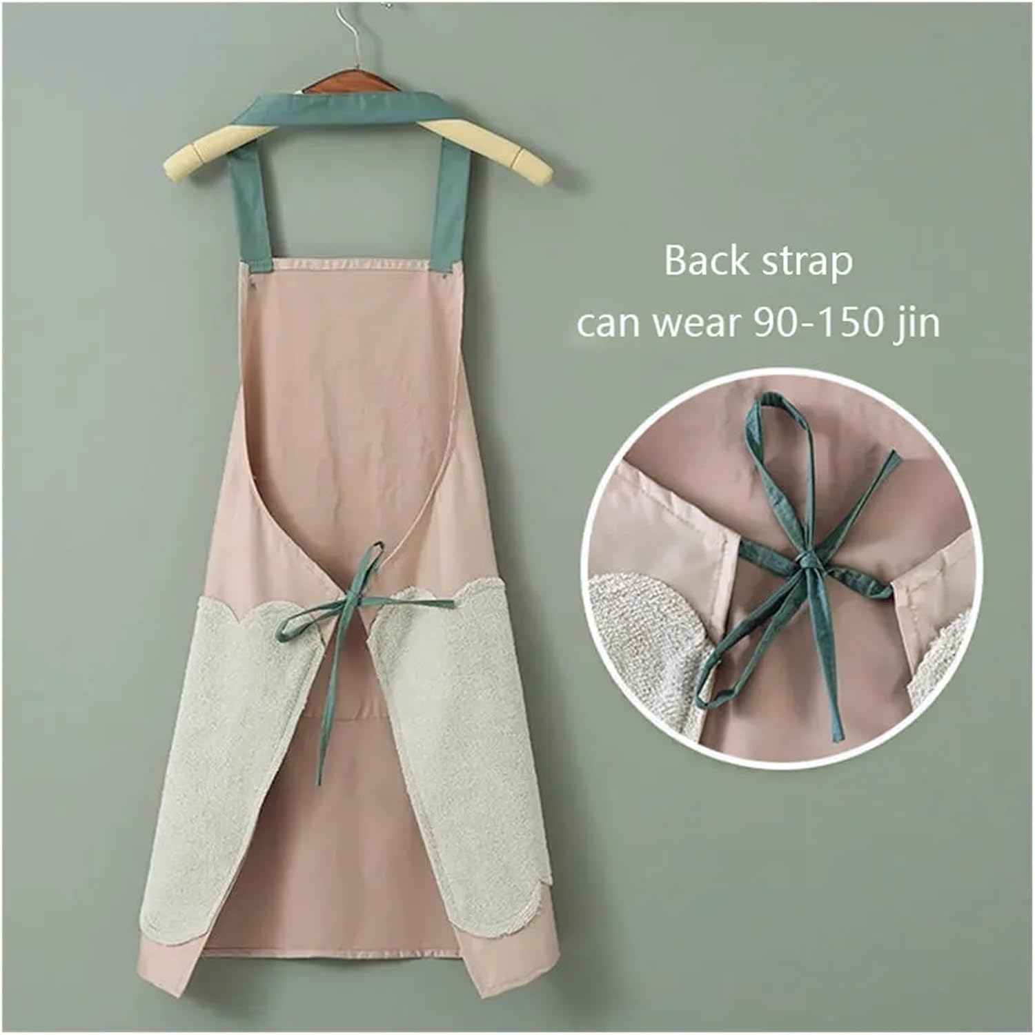 2 PCS Kitchen Apron, Waterproof Kitchen Apron with Hand Wipe, Adjustable Chef Aprons for Kitchen, Cooking, Baking, BBQ, Grill image number 4