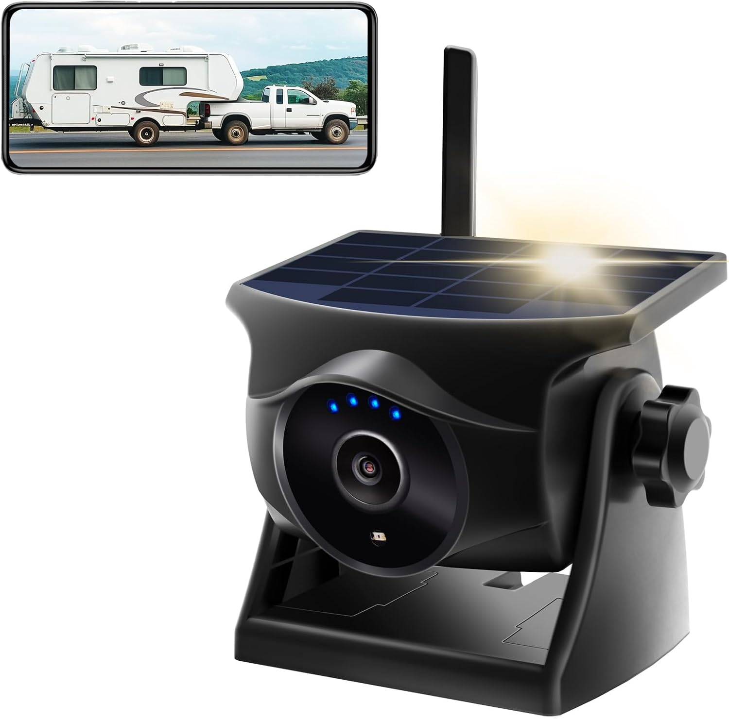 INSEETECH 1080P Solar Wireless Reversing Camera, Magnetic Wifi Rear View Camera, Night Vision,365 Days Standby, Rechargeable Battery for Car Caravan Horse Trailer RV Car for Phone Pad Android image number 2