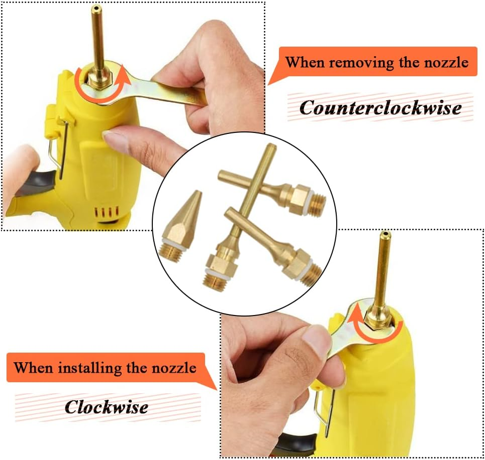 Bestgle Pure Copper Hot Melt Glue Gun Nozzle, Glue Gun Nozzles Replacement Kit Copper Tip Tool Accessories for Hot Melting Glue Gun Electric Heat Tools, Luxury Set, 4 Pack image number 6