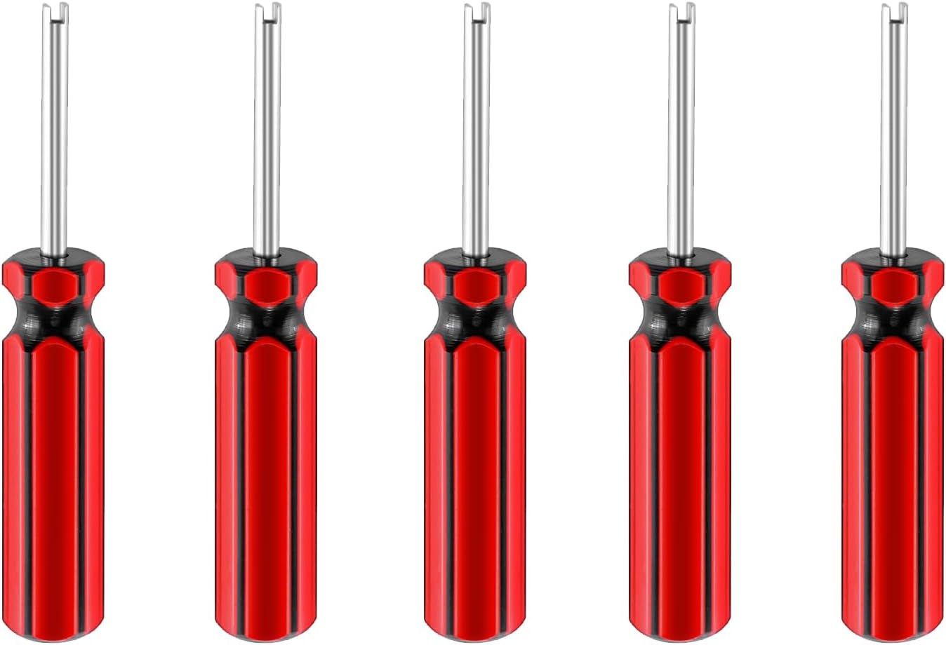5 Pcs Car Valve Core Removal Tool, Car Motorcycle Truck Bike Screwdriver Valve Stem Removal Tool Single Head Valve Remover Installer Repair Tool Tire Valve Stem Core Remover with Plastic Handle image number 3