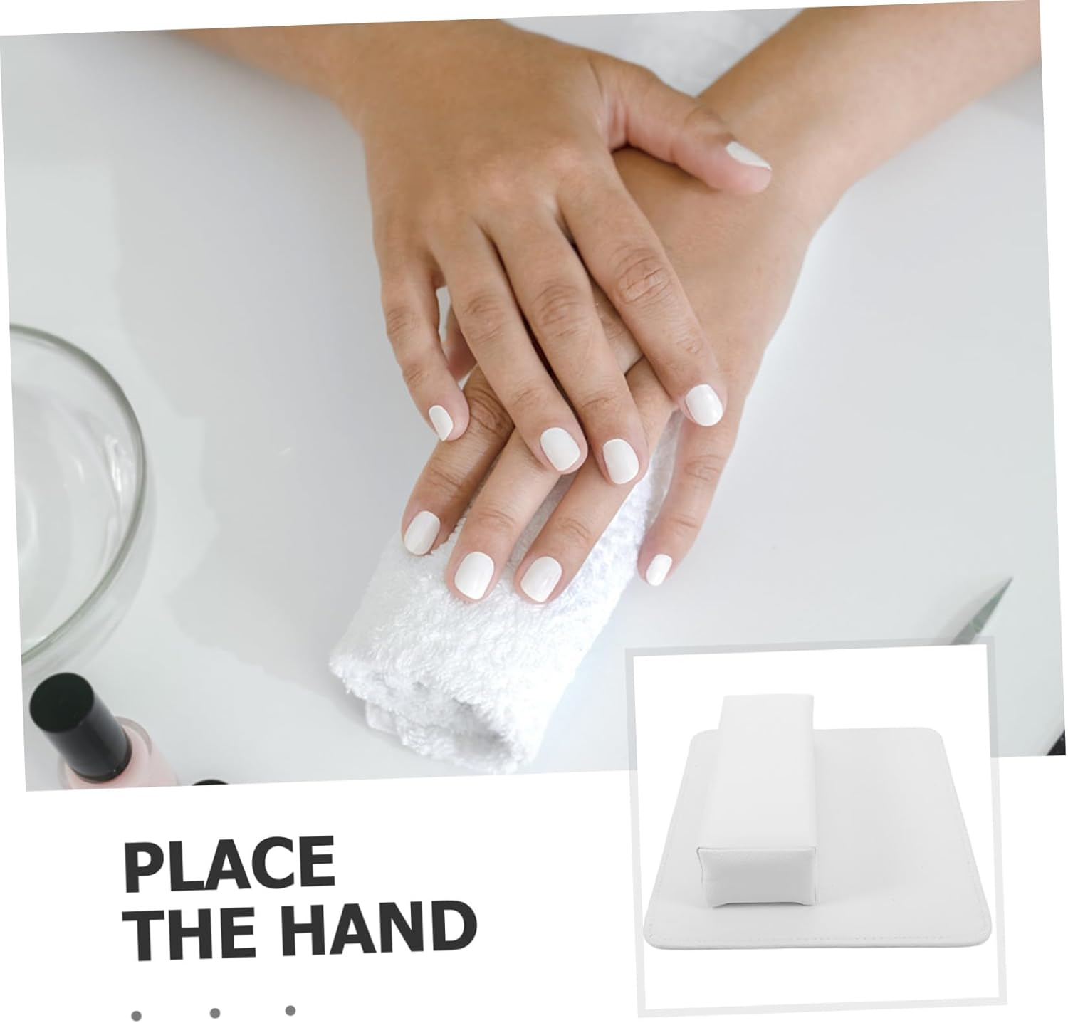 GANAZONO Complete Nail Art with Fake Leather Hand Pillow and Table Mat Nonslip Manicure Armrest Cushion for Salon and Home Use Thick PU Leather Nail Rest Holder image number 4