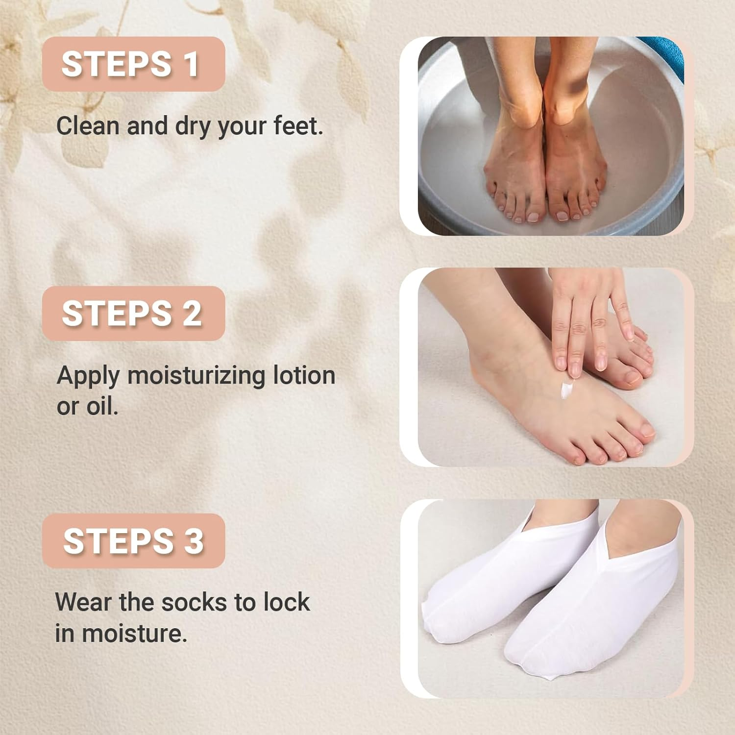 JOWILIN Moisturizing Socks Set, 5 Pairs Overnight Spa Socks, Premium Cotton Spandex Socks, Foot Care Moisture Enhancing Socks for Spa Treatment, Heal Eczema, Repair Rough Cracked Dry Chapped Skin image number 2