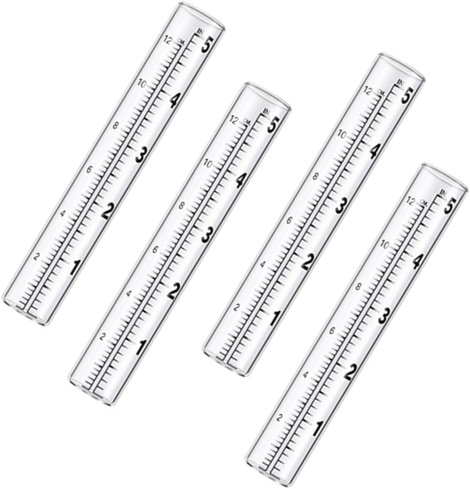 Rain Gauge,Granmagazz 4Pcs Rain Gauge Replacement Glass Tube, Garden Glass Rain Gauge, Glass Measuring Gauge Outdoor Rain Gauge with Scales for Home Garden Farm, Clear image number 1