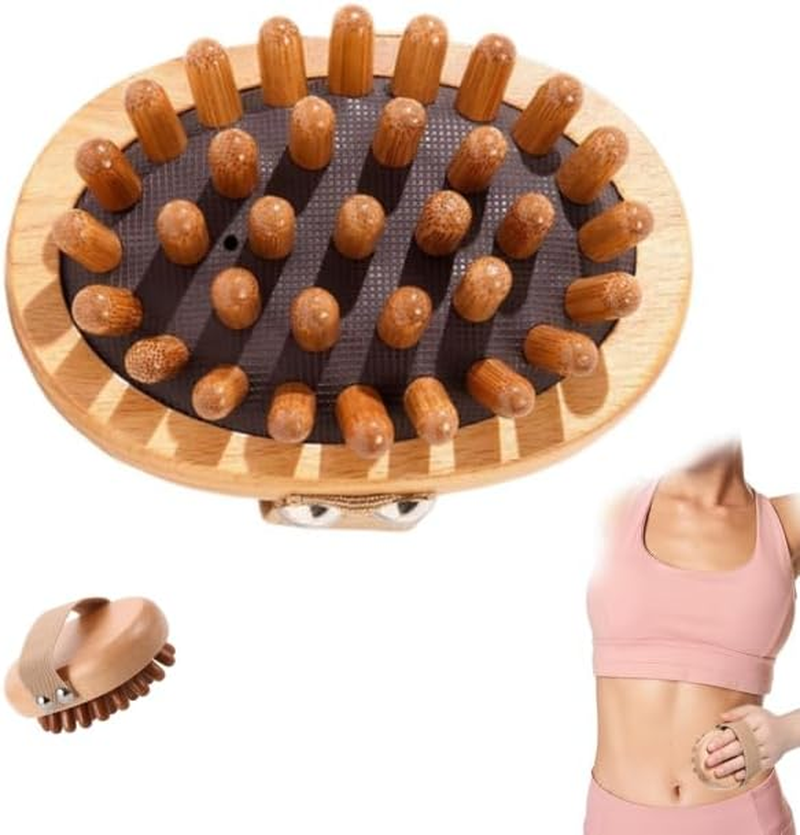 Fokmuaex Wooden Acupressure Massage Brush - Full Body Meridian Therapy Tool for Back, Legs & Feet - Stimulates Blood Circulation & Relieves Muscle Fatigue