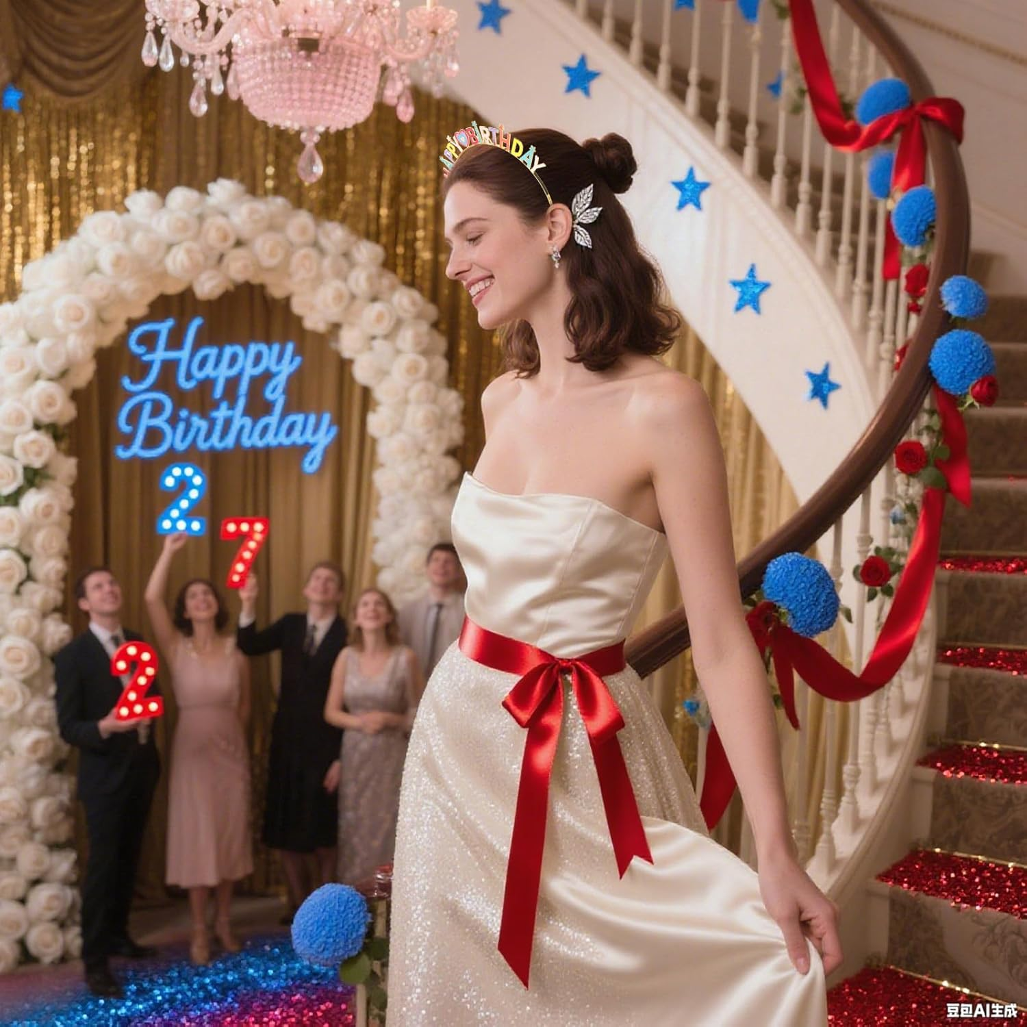 Srotmirw Hair Rings for Women, 1 Piece Birthday Headband for Girls, Hair Accessories image number 6