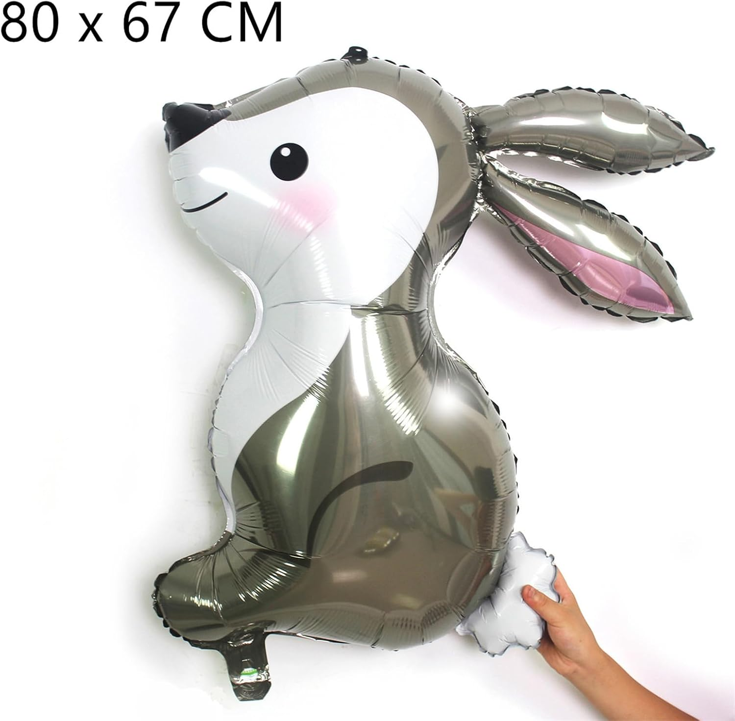 6Pcs Easter Balloons Easter Party Decorations Bunny Balloons Woodland Bunny Balloons Easter Rabbit Foil Helium Mylar Balloons for Easter Party Supplies Animal Farm Birthday Party Decorations image number 1