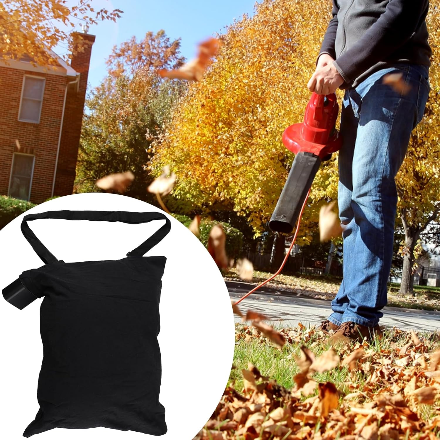 Leaf Blower Vacuum Bag, High Capacity Leaf Blower Collection Bag, 5140117-99, 5140125-95 Leaf Blower Vacuum Vac Shoulder Bag, Leaf Blower Bag Compatible with Black & Decker BV3100/BV2900 image number 1