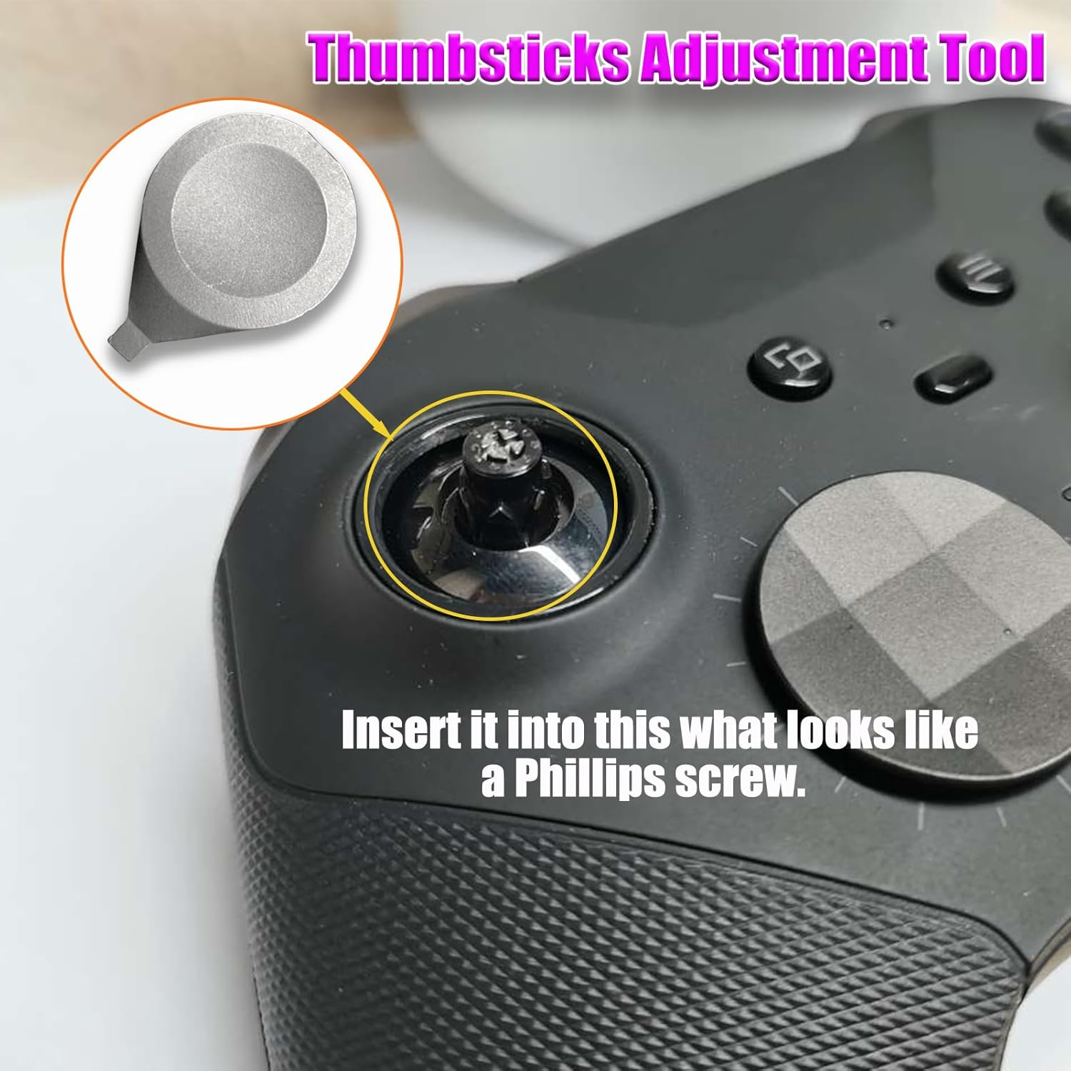 Thumbstick Tension Adjustment Tool for Xbox Elite Series 2 Controller,Analog Joysticks Adjust Replacement for Xbox Elite Series 2 Core(Silvery) image number 2