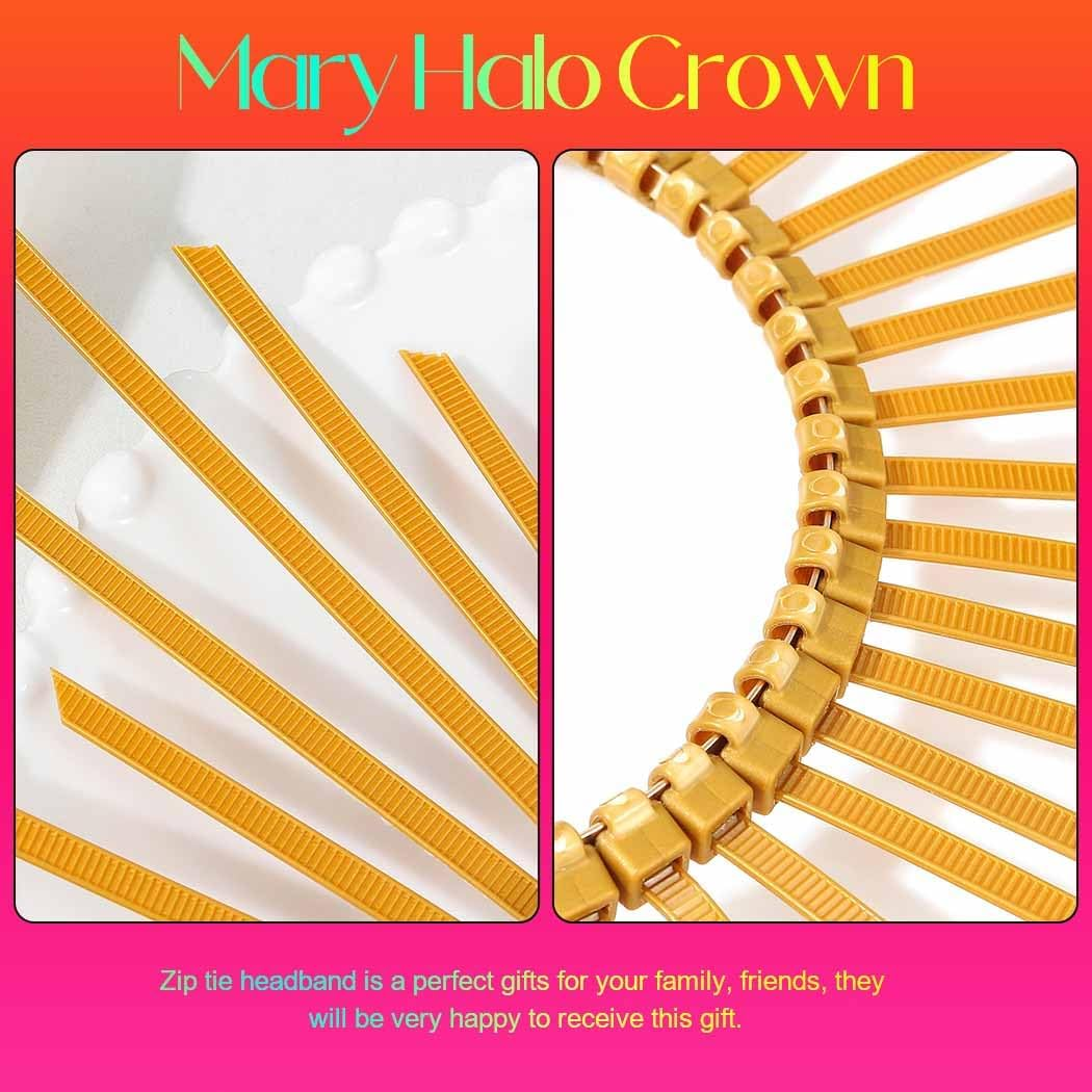 Fashband Mary Halo Crown Headband Spiked Sunburst Crown Goddess Headwear Cosplay Halloween Party Hair Accessories for Women image number 3