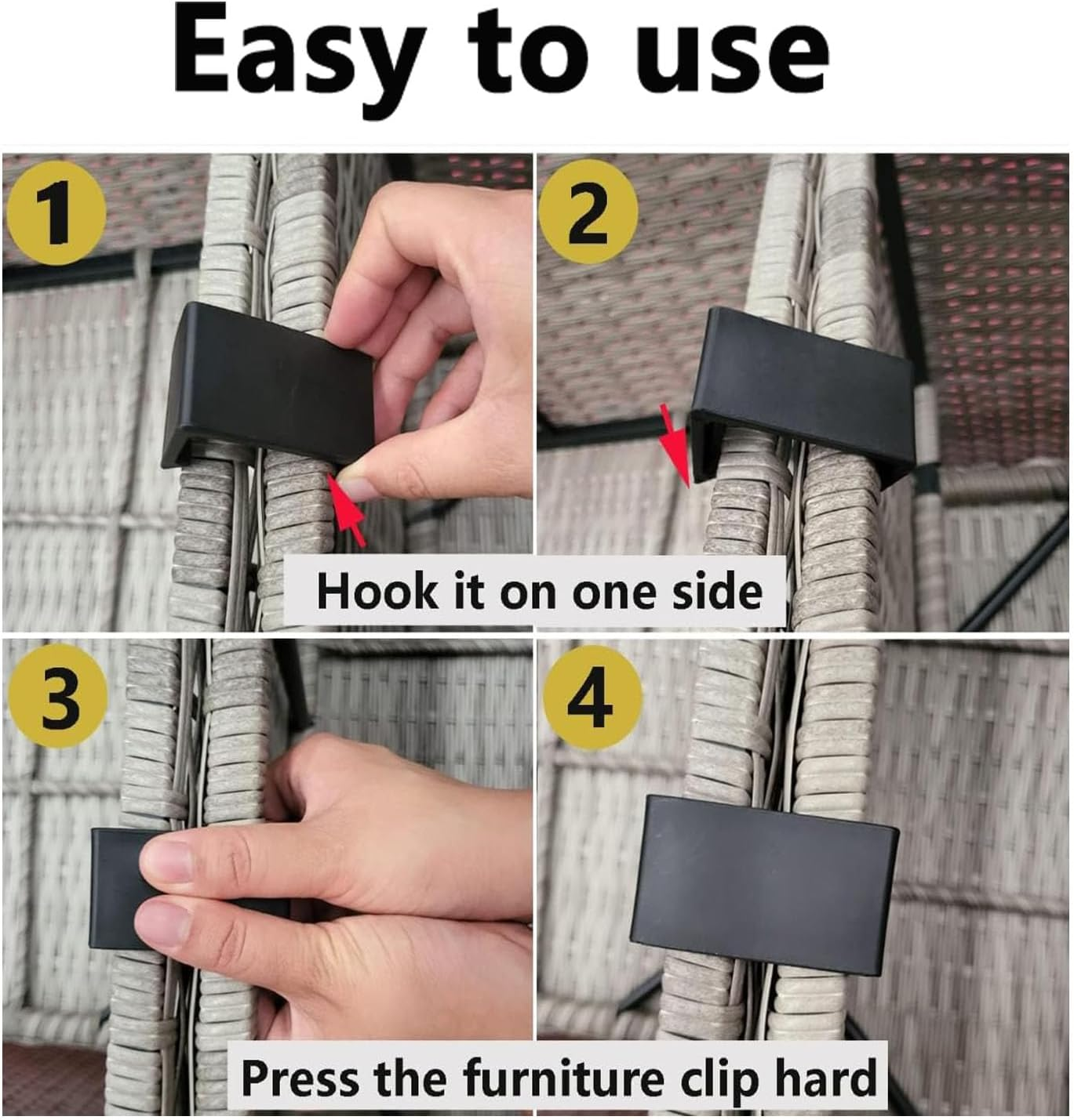 8 Pcs Furniture Connector,Chair Fastener,Outdoor Patio Sofa,Rattan Furniture Clips,Plastic Furniture Connector Clamp,Inner Diameter 52 Mm,Fastening Clips for Sectional Couches and Patio Sofa Fasteners image number 5