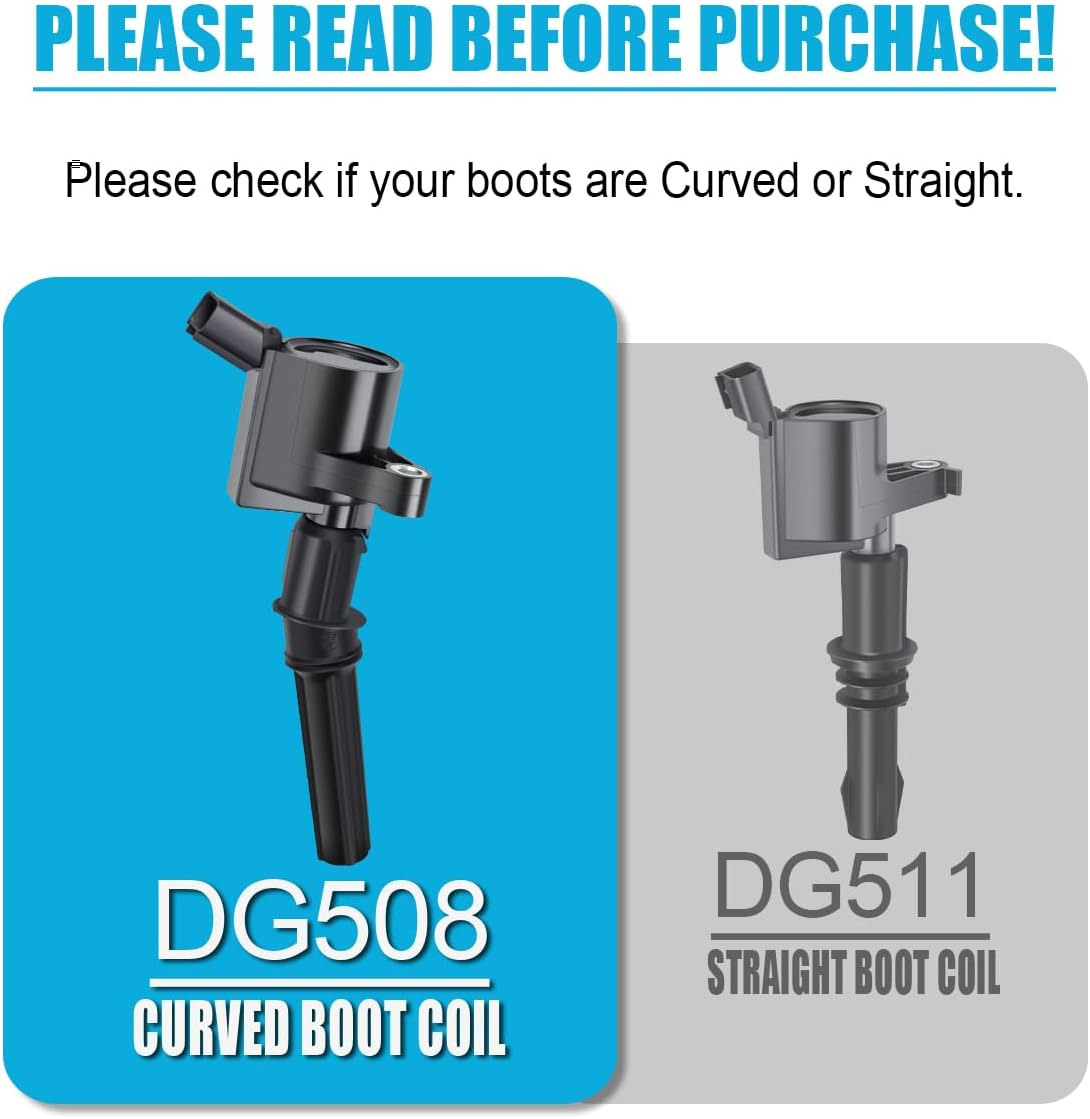 MAS Set of 10 Ignition Coils Pack DG508 & Motorcraft Platinum Spark Plugs SP479 Compatible with Ford E350 E450 F250 F350 F450 F550 Econoline Super Duty F53 6.8L V10 3W7Z-12029-AA AGSF-22W-MX image number 4