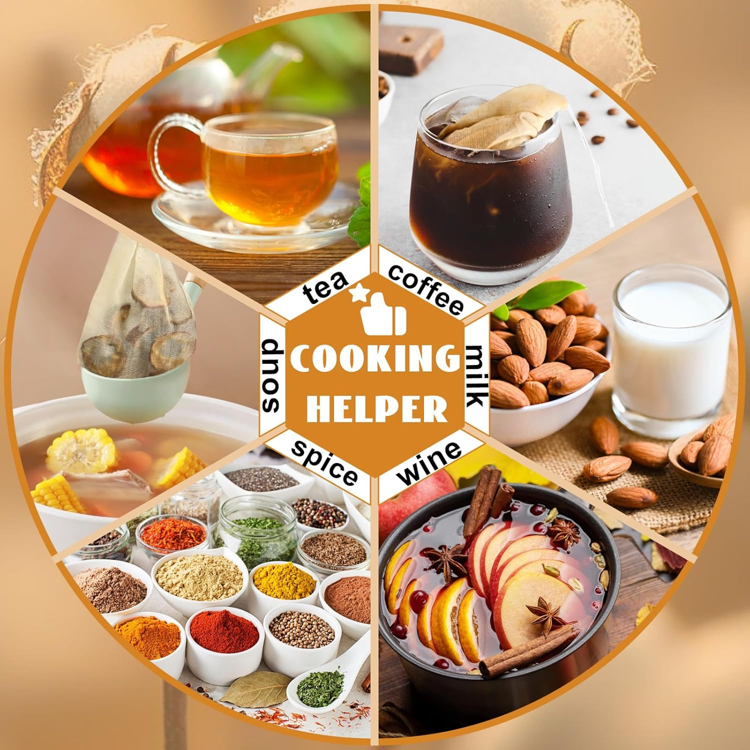 20 Pcs Muslin Bags with Drawstring, Reusable Tea Bags, Spice Bags for Cooking Soup/Herb/Loose Leaf Tea, Natural Cotton Small Cheese Cloth Bag for Straining, Sachet Bags Empty, 4 X 3 Inches image number 5