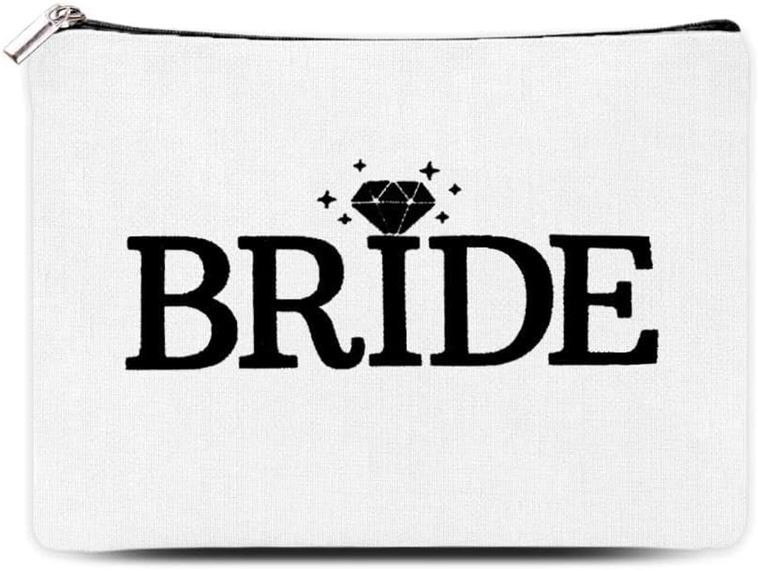 Bride Makeup Bag for Wedding Bachelorette Party Bridal Shower Gifts Bride to Be Cosmetic Purse Travel Toiletry Bag for Women Brides Bridesmaid Wedding Engagement Gift image number 2