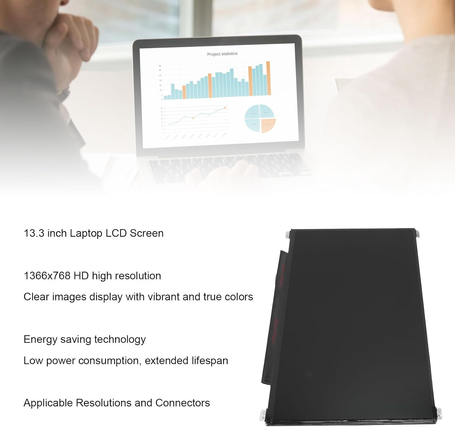 13.3 Inch LCD Screen Replacement for Laptops, 1366X768 Resolution 30Pin Display Panel B133XTN01.3, Professional Installation Required image number 4