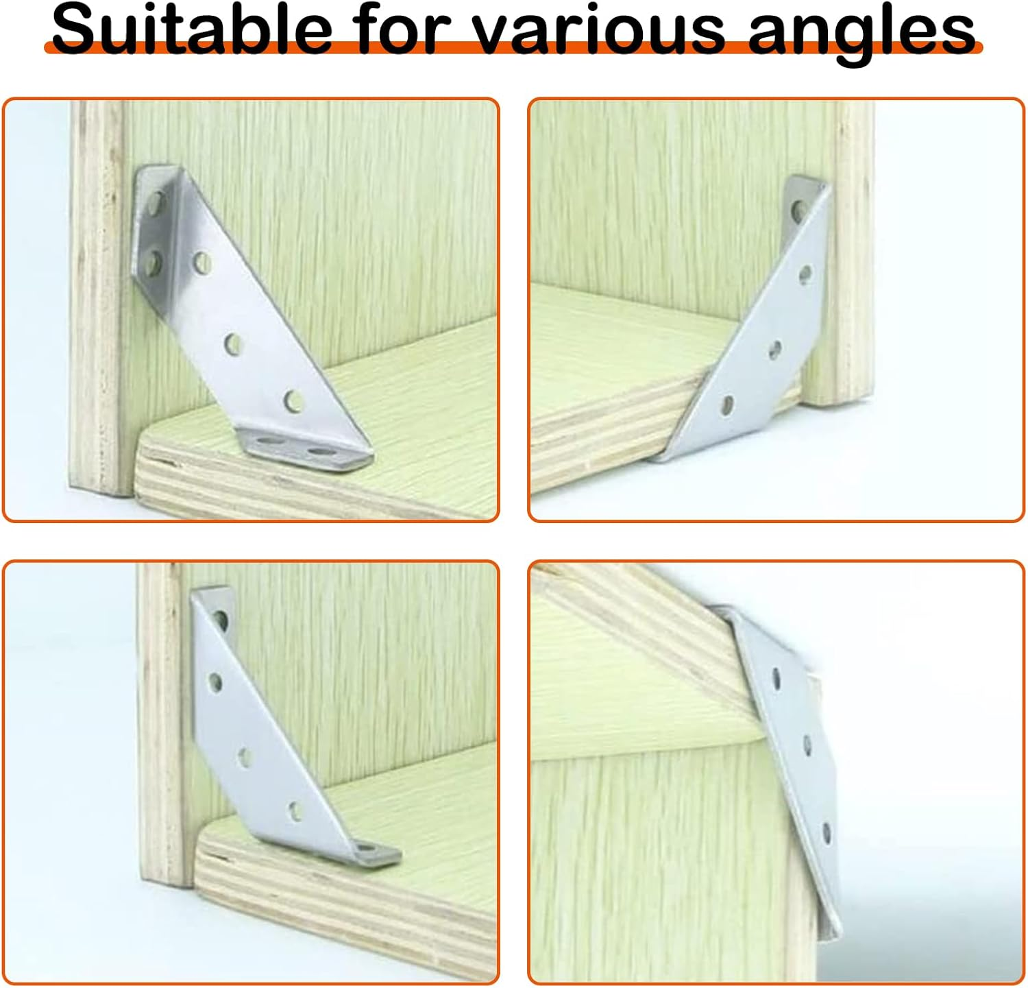 12Pcs Corner Bracket, Metal Brackets, Angle Corner Bracket for Wood Heavy Duty Cold image number 6