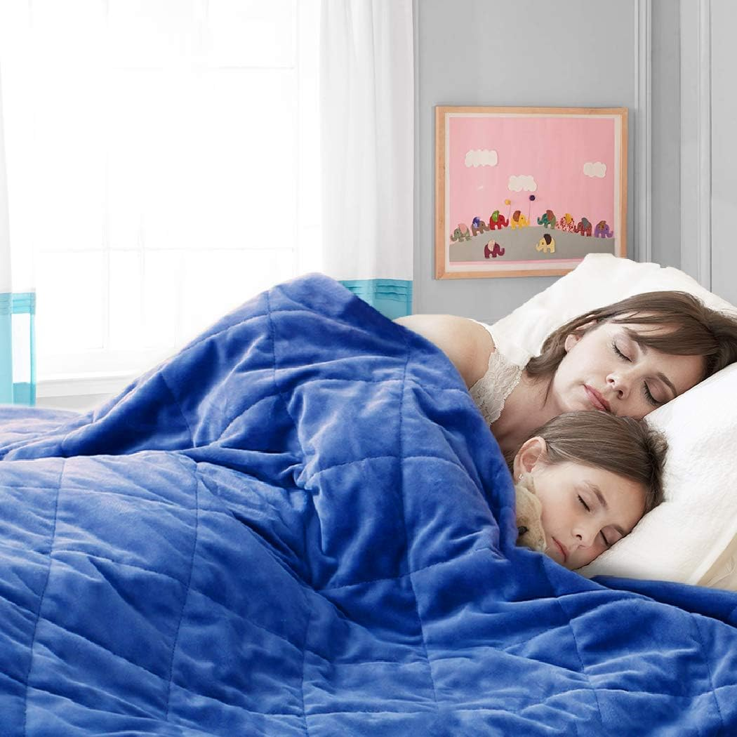Dreamz 7 Kg Adults anti Anxiety Deep Relax Gravity Weighted Blanket, Royal Blue image number 3