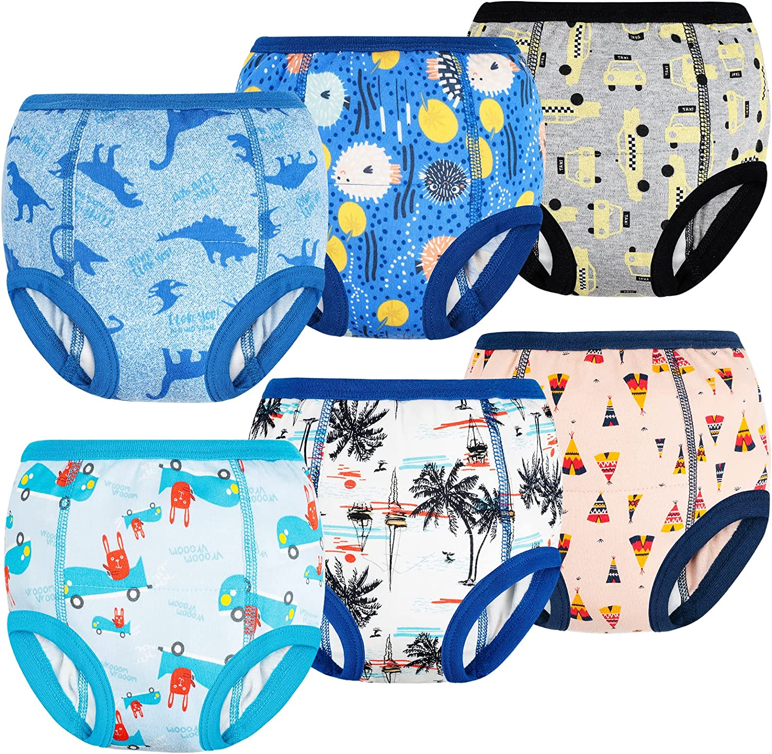 Moomoo Baby 6 Packs Potty Training Pants for Girls Absorbent Cotton Washable and Reusable 2T