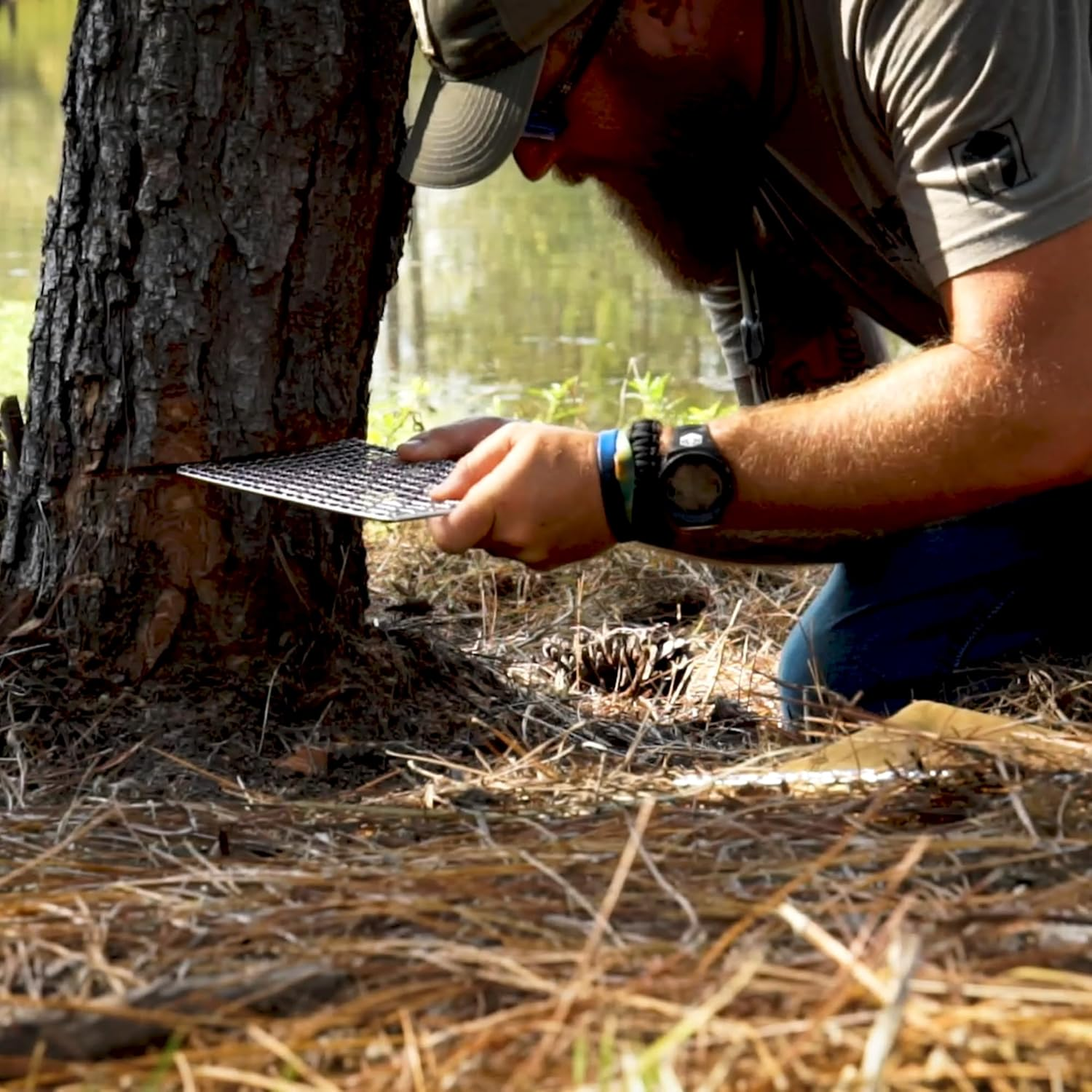 Hellfire Bushcraft Grill Stainless Steel Campfire Cooking Grate (2-Pack) Portable Camping Grate for Fire Cooking BBQ - Canvas Carrying Bag - Welded Mesh Grill Grate - Backpacking, Camping, Hiking image number 5