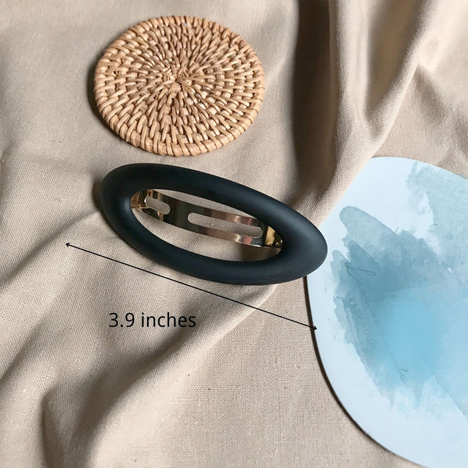 Large Matte Ellipse Barrettes for Thin Hair - Strong Hold Vintage Styling Clips and Accessories, Cute Gifts for Women and Girls image number 2