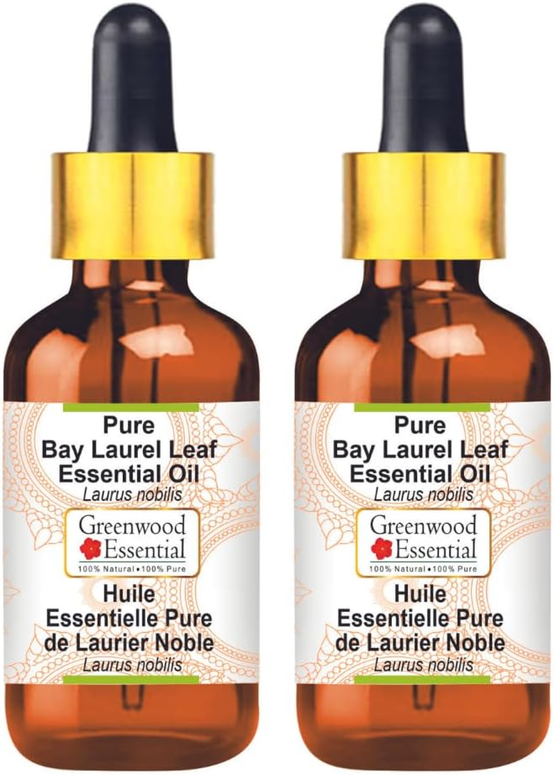 Greenwood Essential Pure Bay Laurel Leaf Essential Oil (Laurus Nobilis) with Glass Dropper Steam Distilled for Personal Care (Pack of Two) 100Ml X 2 (6.76Oz) image number 3