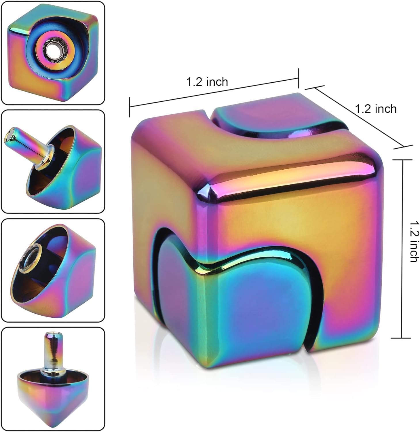 Bubble Buddy Fidget Cube Spinner Toys 4 in 1 Fidget Toys | Anti-Anxiety Toys, ADHD Toys, Autism Sensory Toys, Stress Relief Toys for Kids & Adults | Hand Spinner, Desk Toy, Pocket-Sized Fidget Gift image number 5