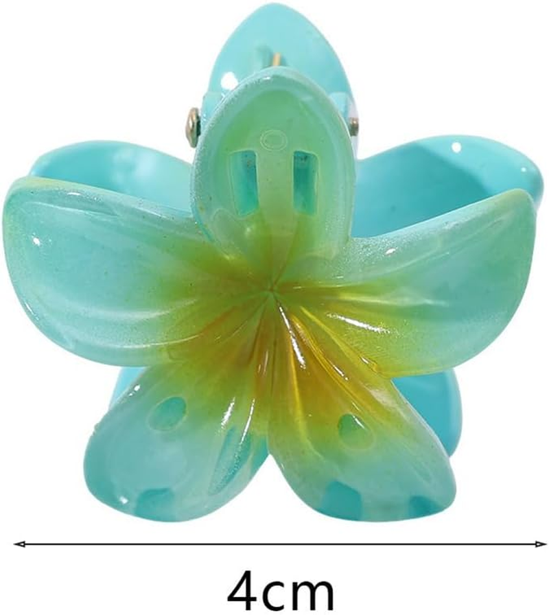 ZSPERKLA Pack of 6 Flower Hair Clips, 4 Cm Cute Acrylic Hair Clips, Small Hair Clips, Non-Slip Hair Jaw Clips for Women, Girls, Medium and Thin Hair Styling Accessories - Beige image number 4