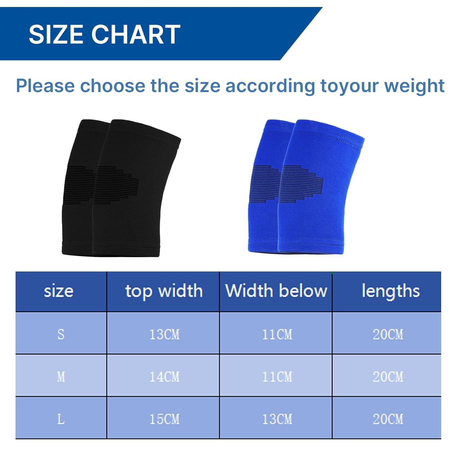 2 Pairs Kids Knee Sleeve Kids Knee Brace Children Support Compression Child Sleeve Pads for Basketball, Volleyball, Sports, Gymnastics(Blue, Black) image number 3