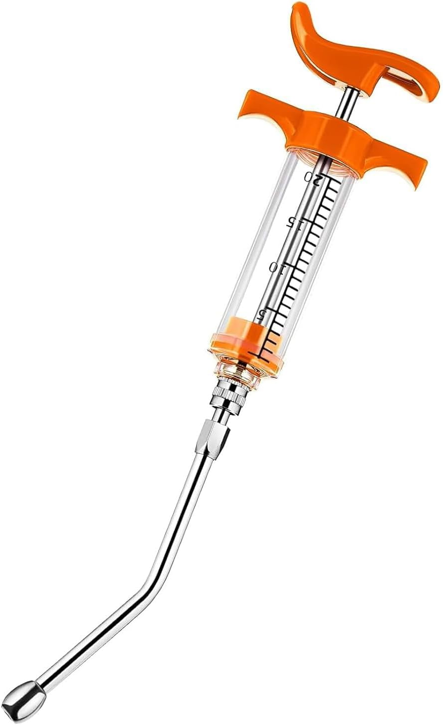 1 Set Feeding Syringe with Drench Nozzle Adjustable Dosage Reusable Drench Gun Syringe for Goat, Horse, Sheep, Dog, Pig, Cat, Bird, Small Pet (M-50Ml) image number 3