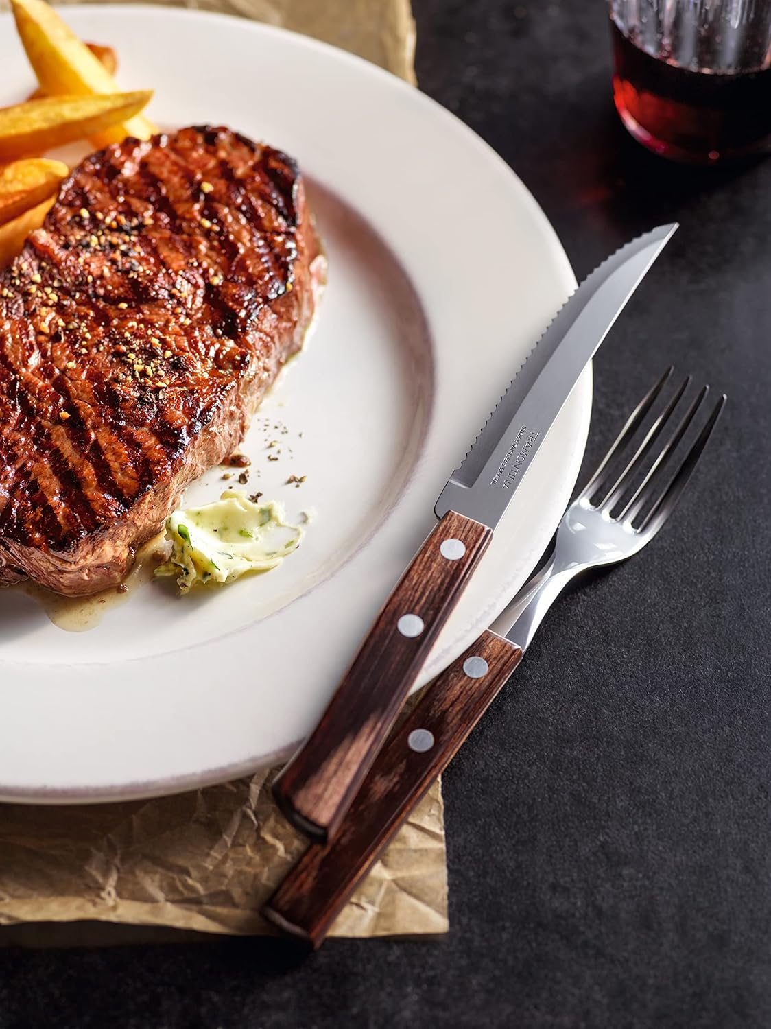 Tramontina Polywood Traditional Steak Set, Brown (12 Pieces)