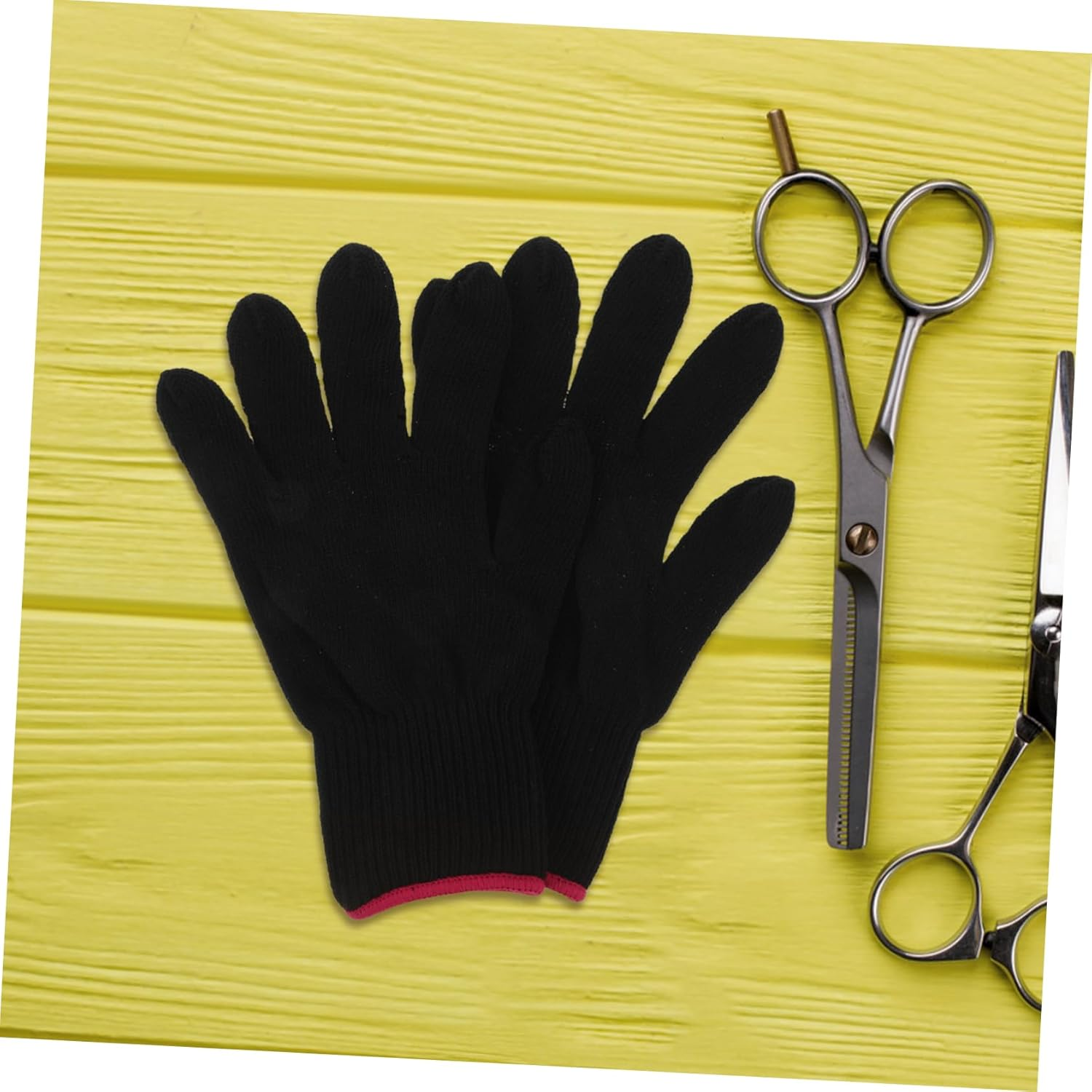 CALLARON Heat Resistant Hair Styling Gloves Black Curling Iron Glove Heat Protection Mitts for Curling Wand and Flat Iron Salon Use image number 1