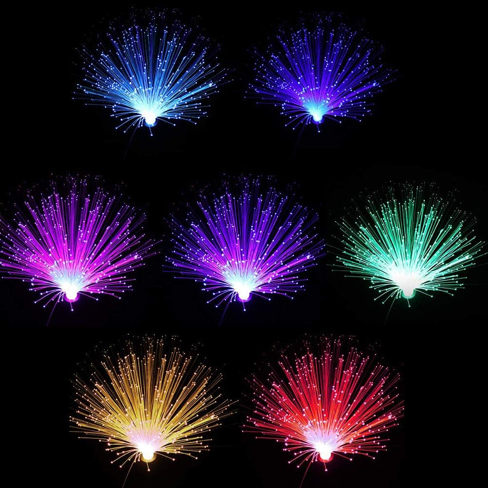 LED Fiber Optic Night Light Lamp Beautiful Color Changing Romantic Home Decor Bedroom (Silver) image number 2