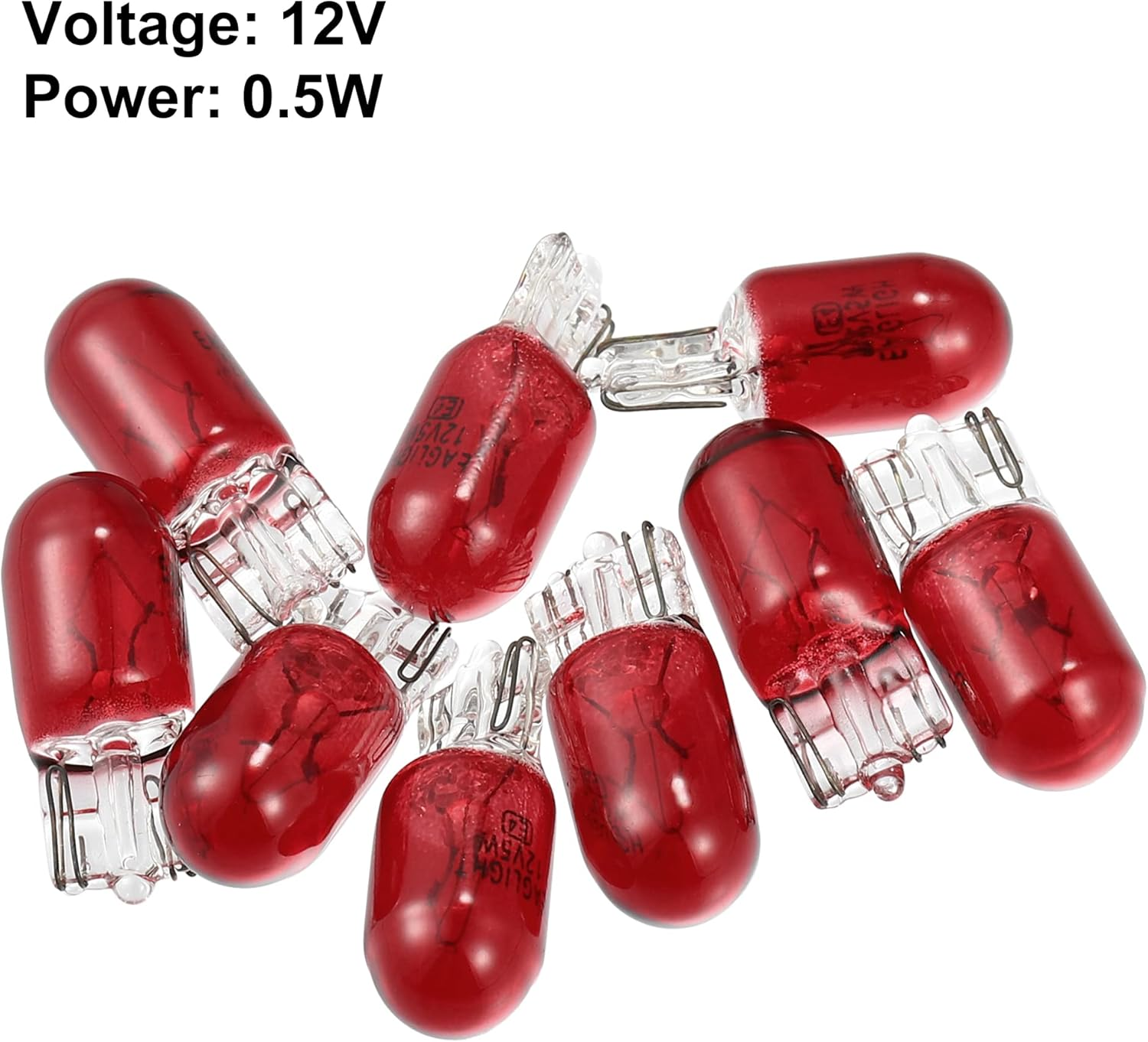 X AUTOHAUX 10Pcs DC 12V T10 W5W LED Dashboard Light Red for Car Internal image number 1