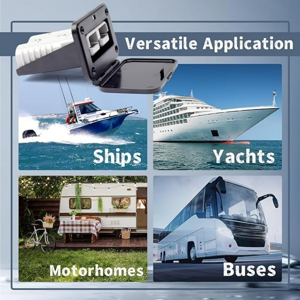 120A 12-24V DC Flush Mount Recessed Plate, Plug Mounting Panel,120A Plug Panel Base with Dust Cover,For Anderson SB120 Series Connectors image number 1