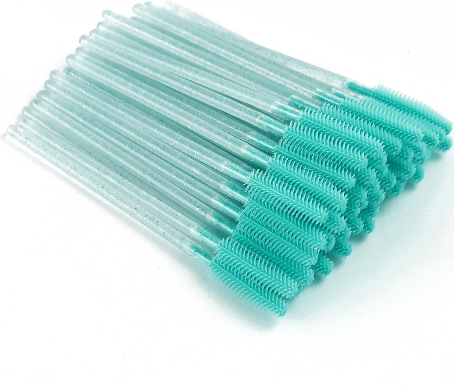 Apothie 50 Pieces Silicone Disposable Mascara Eyelash Wands - Eyebrow & Lash Extension Spoolie Brushes, Comb Separator, Microblading Tool, Applicator (50 Brushes, Green Crystal) image number 6