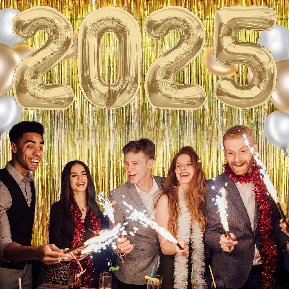 2025 Balloons Mute Gold 2025 Number Balloons New Year Decorations 2025 Numbers 40 Inch Large 2025 Mylar Foil Balloons for 2025 New Years Eve Party Supplies Graduation Christmas Birthday Anniversary image number 3