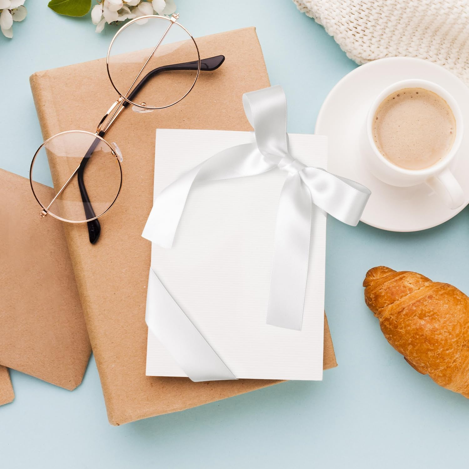 Black and White Satin Ribbon 1 Inch Wide Assorted Solid Color Double Faced Satin Ribbon for Wedding Flower Bouquet Wrapping Gift Wrapping Hair Bows Crafts image number 6