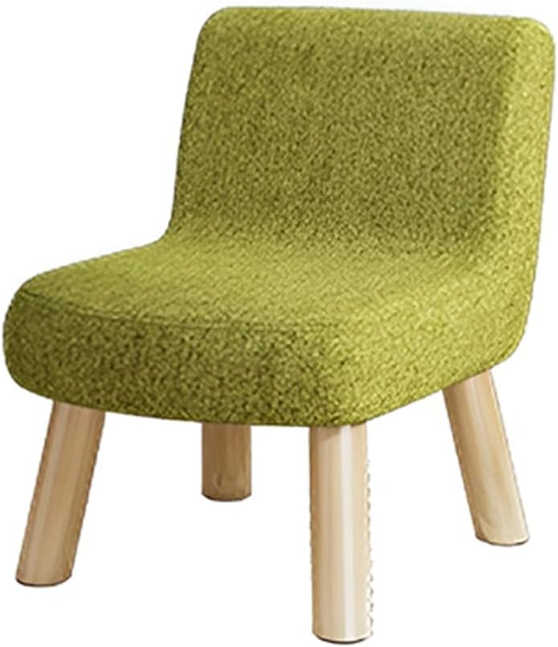 AIMALL Small round Stool, Solid Wood Fabric Shoe Changing Stool for Living Room, Creative Low Bench, Cyber Popular Coffee Table, Lazy Sofa Stool, Available in 6 Colours