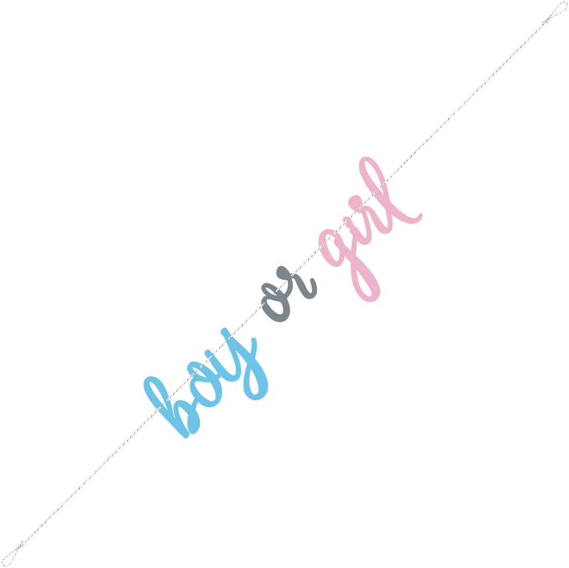 Boy or Girl Gender Reveal Banner - 7 Ft. (1 Pc.) - Premium Pink & Blue Cardstock Piece - Perfect for Baby Showers & Announcements