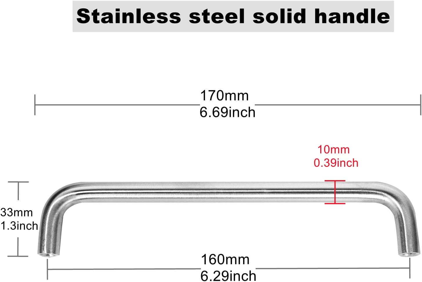Ruimou 2Pcs Cabinet Pull,Cabinet Hardware,6.29''(160Mm) Center to Center, Stainless Steel Solid Handles with Screws for Kitchen Cabinet,Furniture Drawer Pulls (Curved Type Silver Pulls)