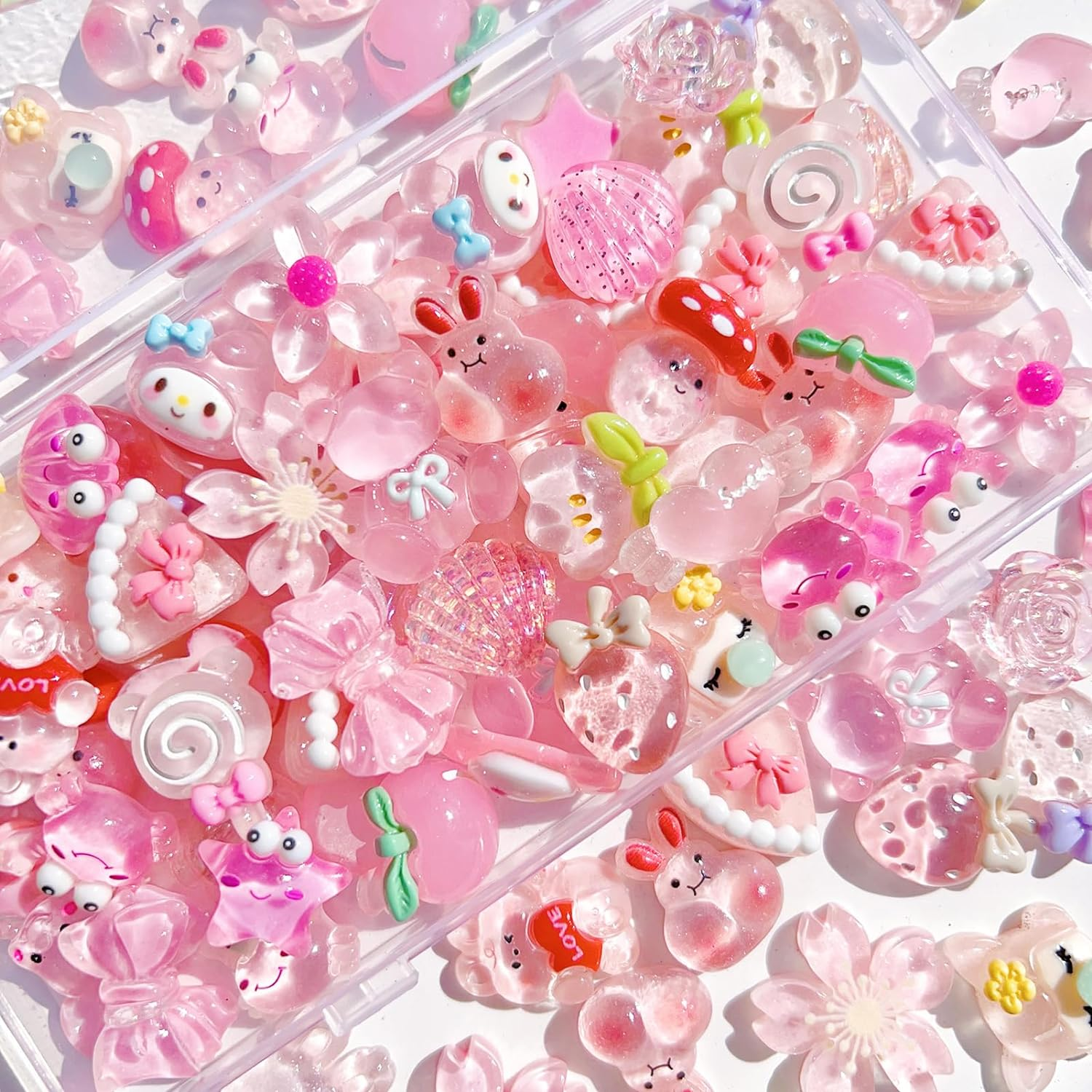 100Pcs Slime Charms Cute Set, Bulk Mixed Resin Charms Set Ornament Scrapbooking image number 6