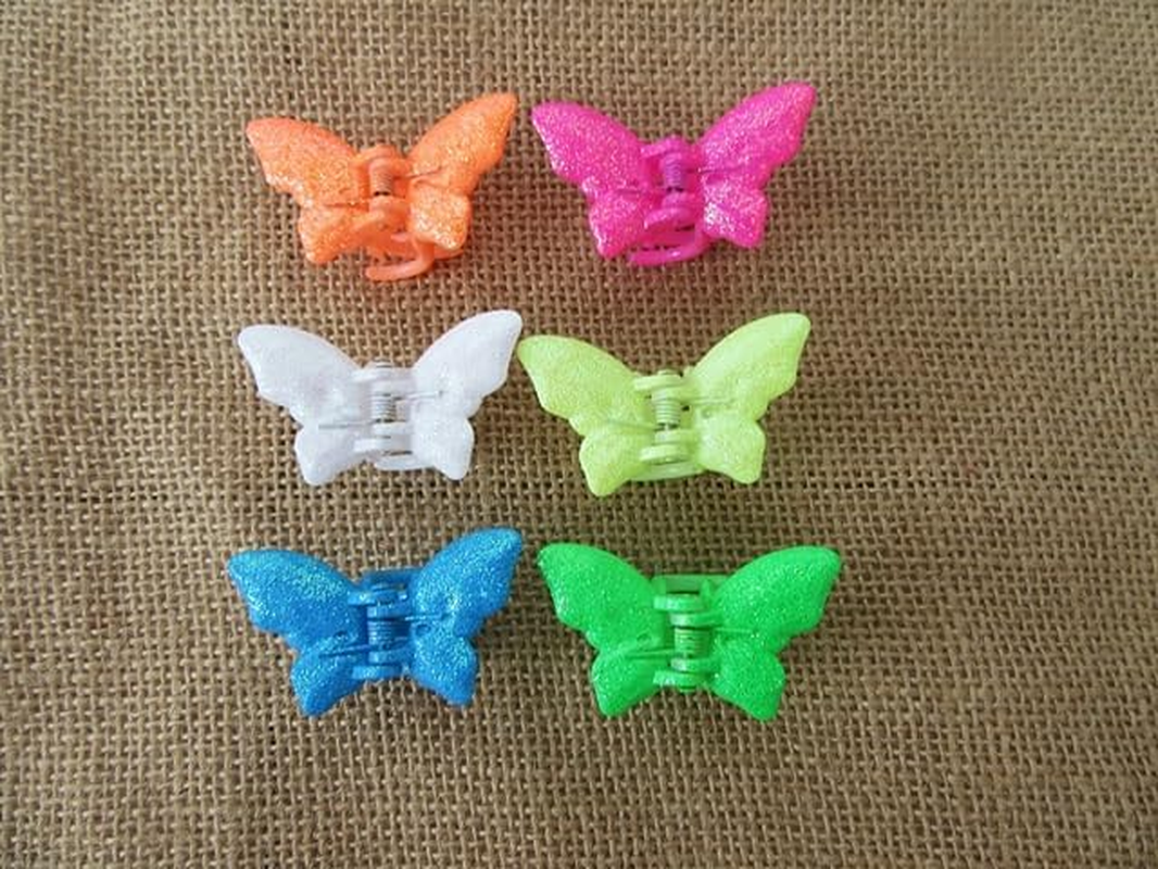 6Sheetx 12Pcs (36Prs) Butterfly Hair Clamp Clip Mixed Color image number 2