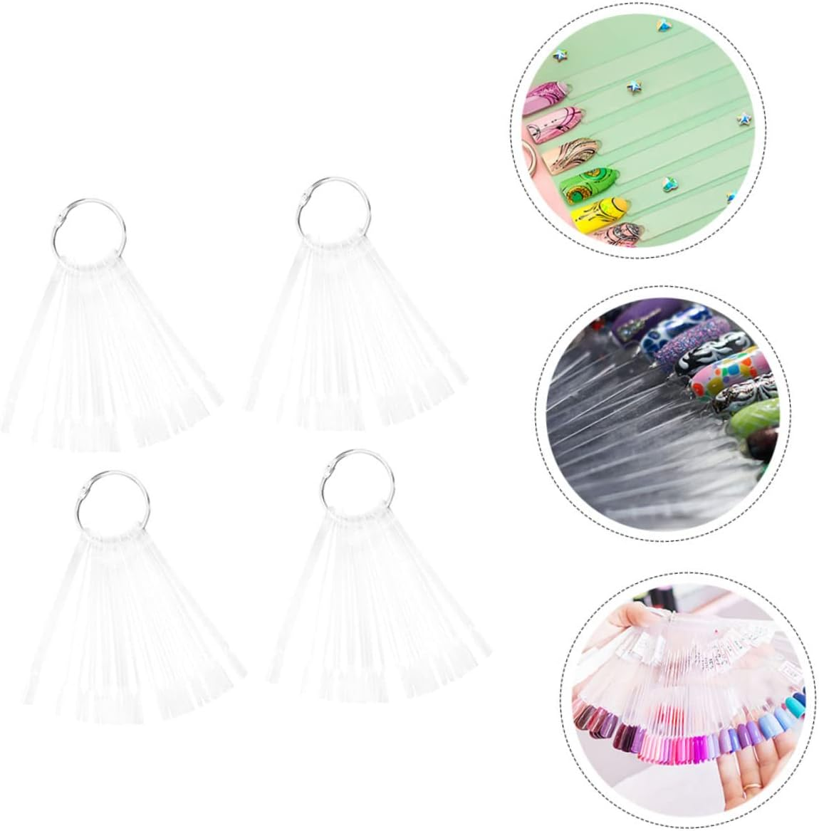 FOYTOKI 150Pcs Nail Art Display Tips Cards Practice Nails for Beginners Tech Supplies Manicure Sample Plates image number 1