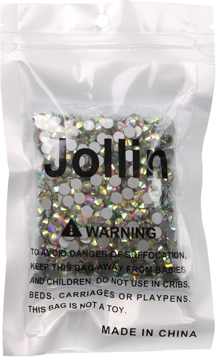 Jollin 1440Pcs Glue Fix Crystal Flatback Rhinestones Glass Diamantes Gems for Crafting Nail Art Crafts Decorations Clothes Shoes 4.8Mm (Ss20, Crystal AB) image number 1
