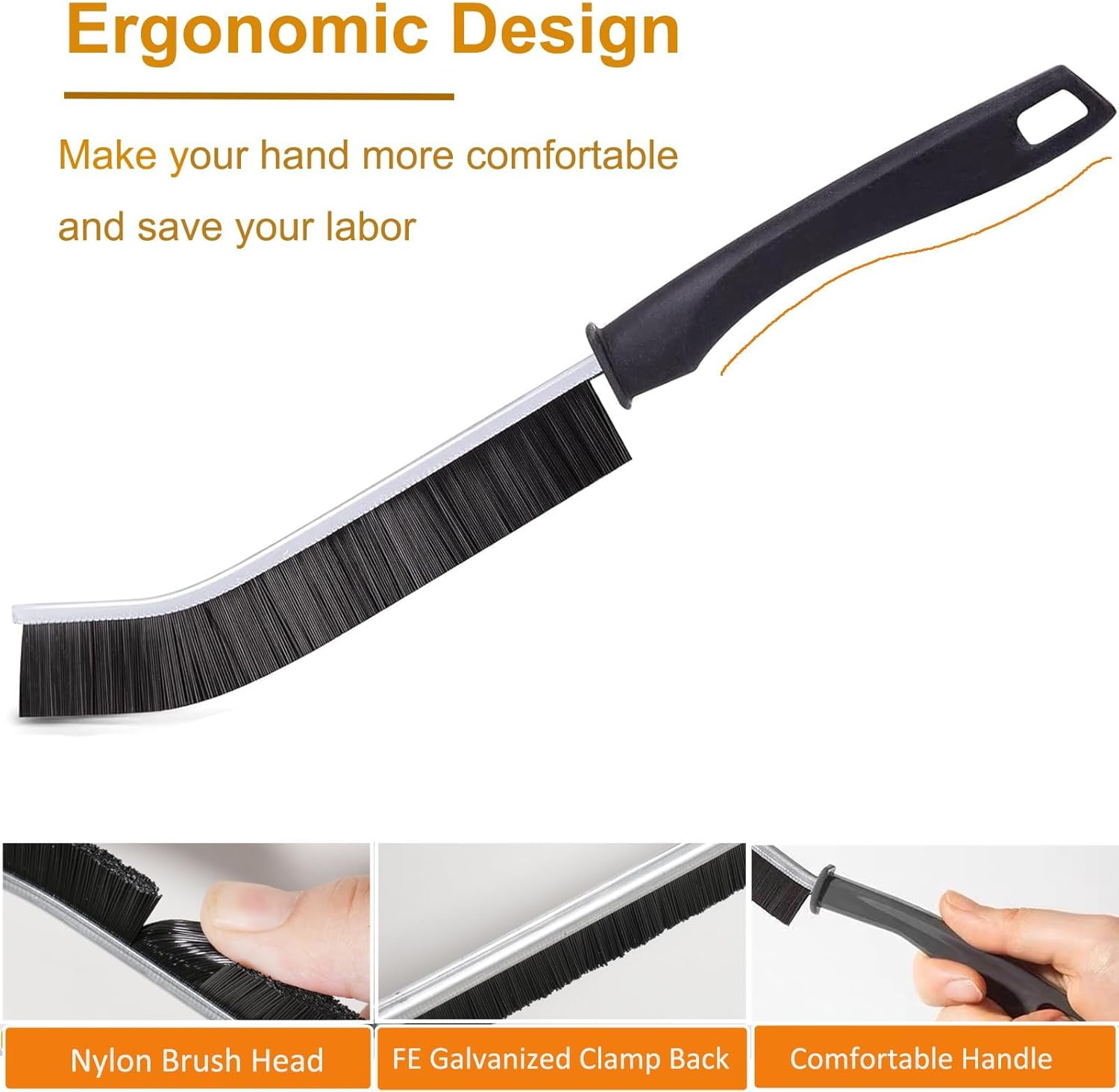 3Pcs Hard-Bristled Crevice Cleaning Brush Prime, Hard Bristles Crevice Gap Cleaning Brush, Grout Cleaner Brush for Showers, Bathroom, Multifunctional Groove Crevice Cleaning Brush Tools image number 2